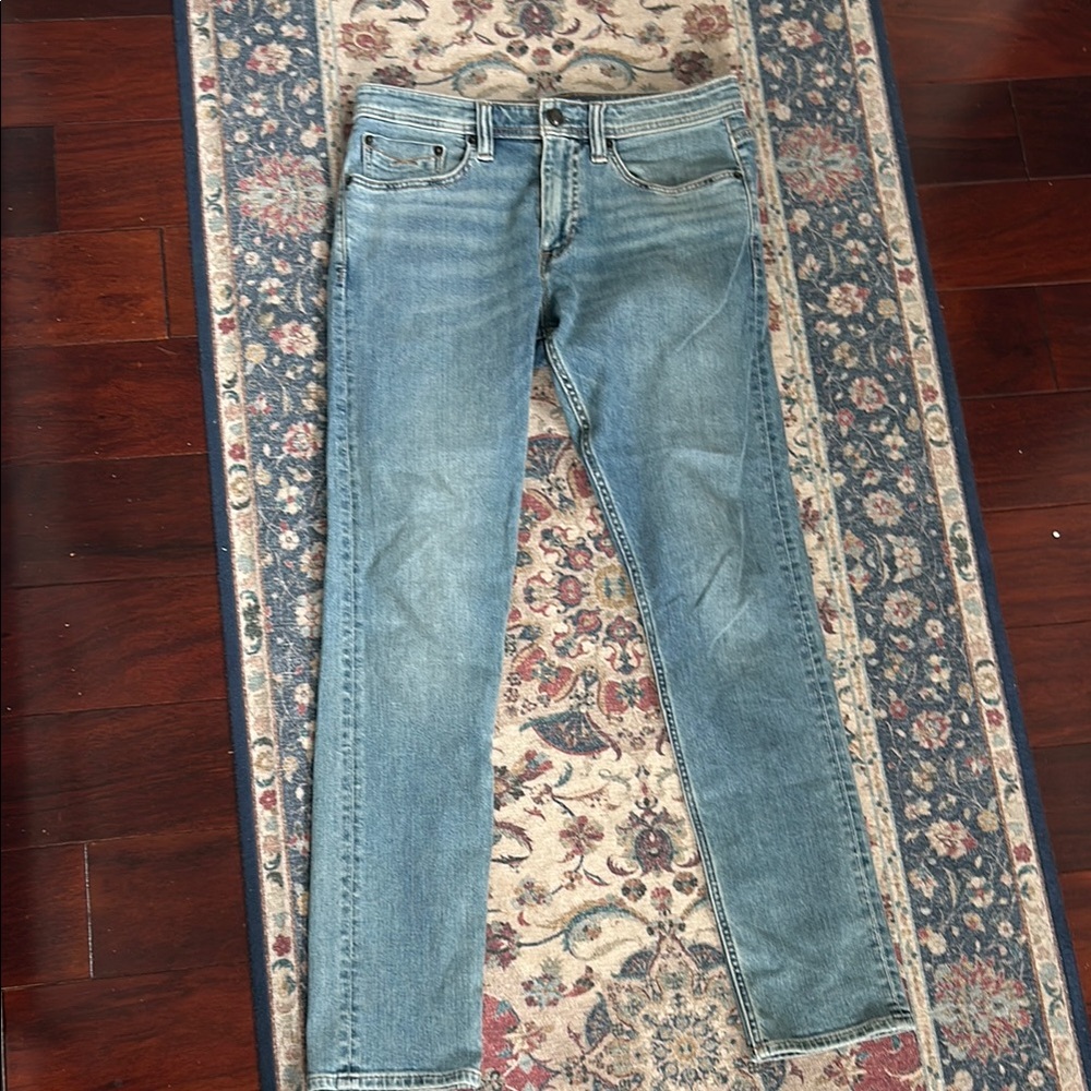 Blue Skinny Jeans with Natural Fading